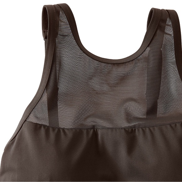 Women's Plus Size (Chlorine Resistant) Smoothing Control Mesh High Neck Tankini - Picture 4 of 7